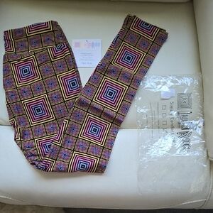 LuLaRoe Multicolor Square Pattern Leggings